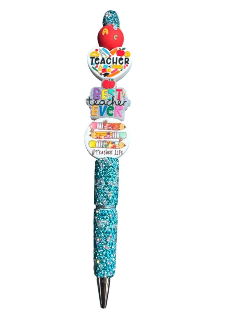 Teacher Appreciation Glitter Pen With Fun Charms - Best Teacher Ever Gift Idea